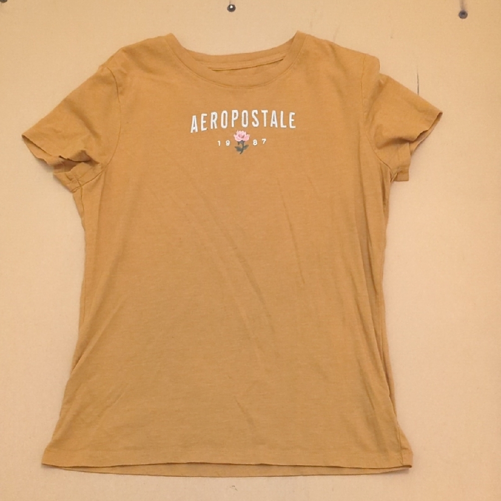Aeropostale Golden Tee with Floral Accent